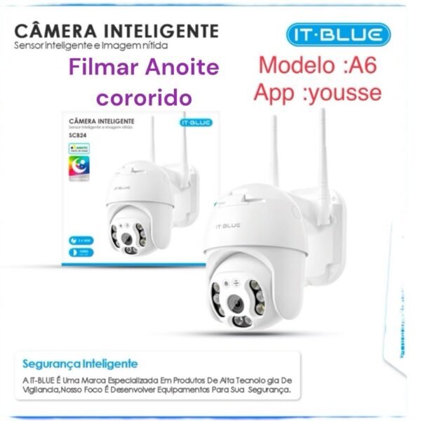 Câmera Ip A6 Prova D'água Externa( APP Yousse) (IT- BLUE)B24 30pcs