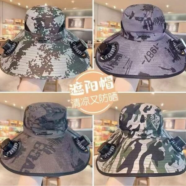 A A A A Chapéu com ventilador Solar (redondo)