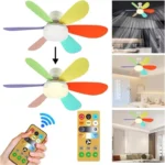 Ventilador de Teto Potente Bivolt Lâmpada LED 40W Soquete com Controle Remoto