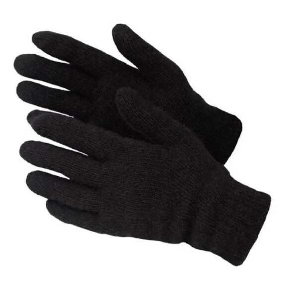 12 pares Luva De Lã Frio Inverno Adulto Preta Feminina Masculina Mãos